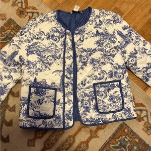 Blue & white quilted jacket